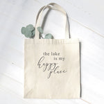 The Lake is My Happy Place - Canvas Tote Bag