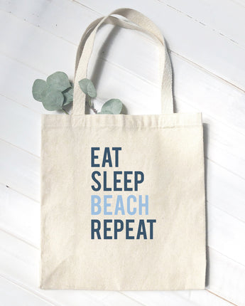 Eat Sleep Beach Repeat - Canvas Tote Bag