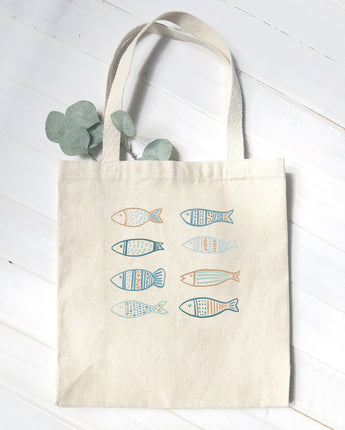 Hand Drawn Fish - Canvas Tote Bag