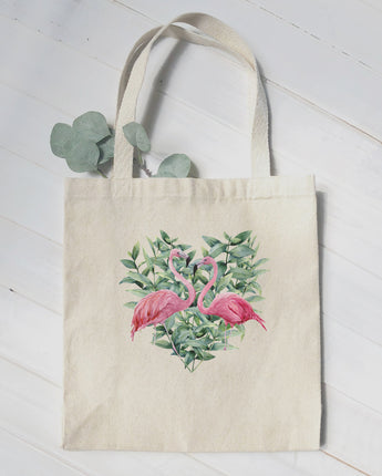 Flamingo Heart - Canvas Tote Bag