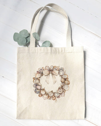Oyster Wreath - Christmas Customizable Canvas Tote Bag
