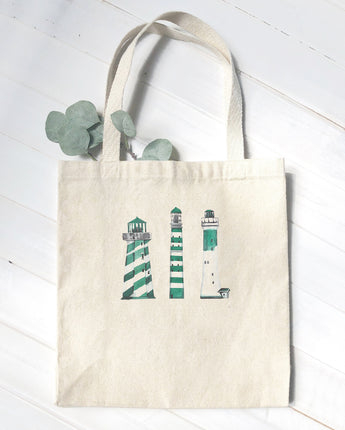 Green Lighthouses - Canvas Tote Bag