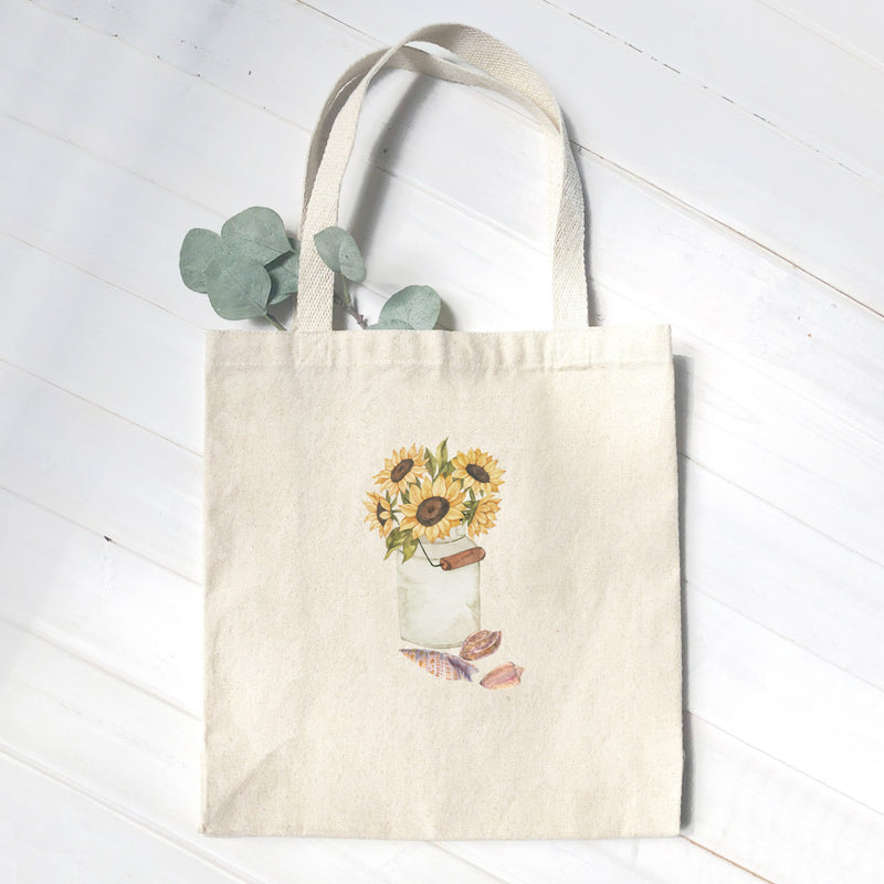 Sunflowers and Seashells - Canvas Tote Bag