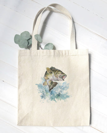 Watercolor Bass - Canvas Tote Bag
