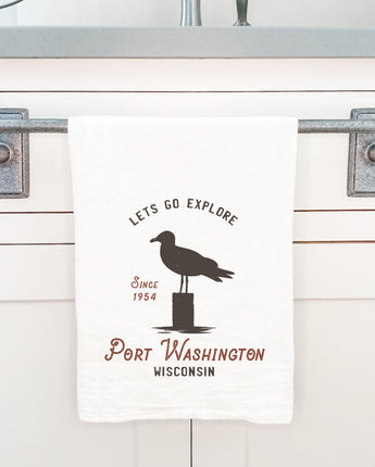 Let's Go Explore w/ City and State - Cotton Tea Towel