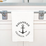 Anchor w/ City and State - Cotton Tea Towel