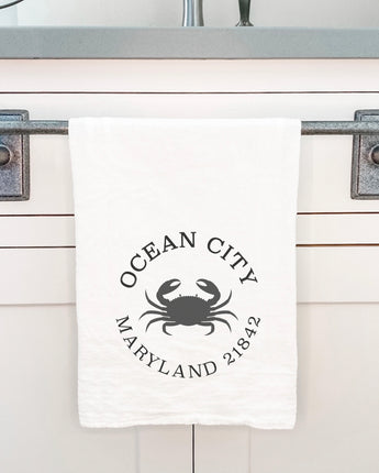 Crab w/ City and State - Cotton Tea Towel