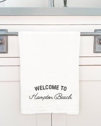 Welcome to Beach - Custom Cotton Tea Towel