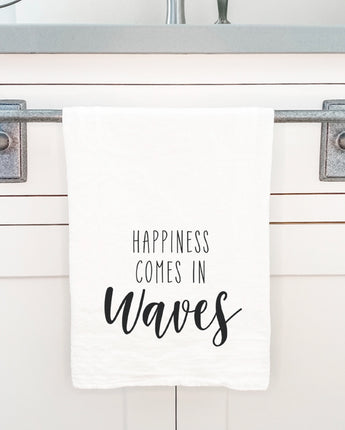 Happiness Comes in Waves - Cotton Tea Towel