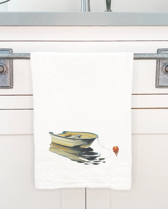 Rowboat on Still Water - Cotton Tea Towel