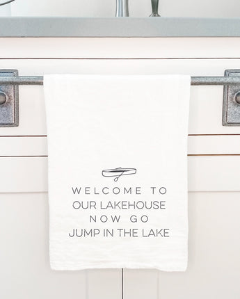 Welcome Lakehouse (Canoe) - Cotton Tea Towel