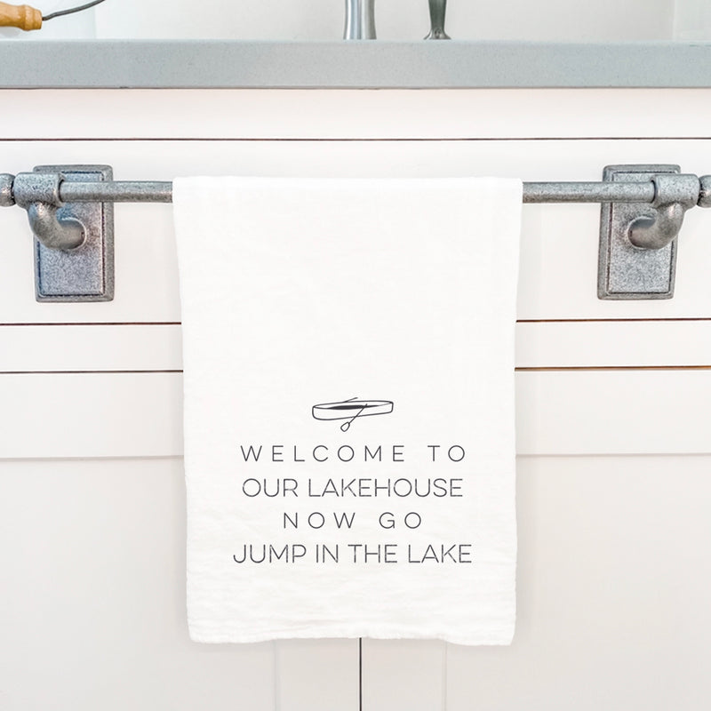 Welcome Lakehouse (Canoe) - Cotton Tea Towel