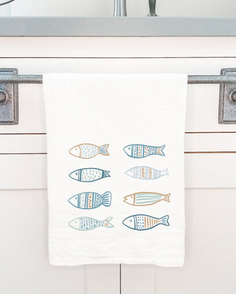 Hand Drawn Fish - Cotton Tea Towel