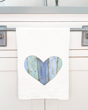 Coastal Wood Heart - Cotton Tea Towel