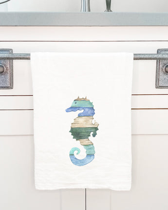 Coastal Wood Seahorse - Cotton Tea Towel