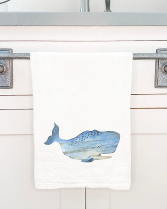 Coastal Wood Whale - Cotton Tea Towel