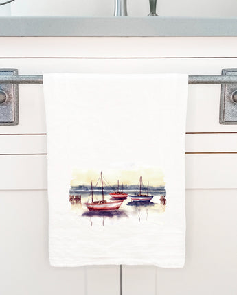 Sunset Harbor - Cotton Tea Towel
