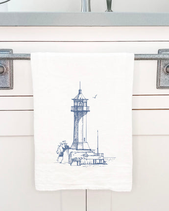 Sketched Lighthouse (Angular) - Cotton Tea Towel