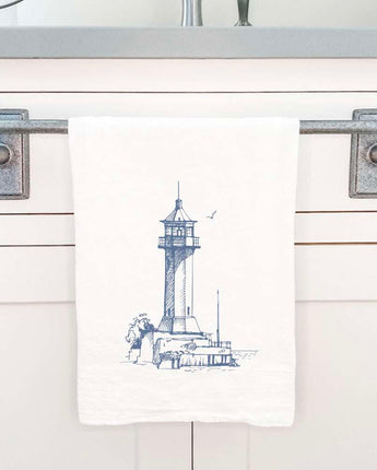 Sketched Lighthouse (Angular) - Cotton Tea Towel