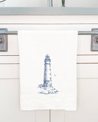 Sketched Lighthouse (Round) - Cotton Tea Towel