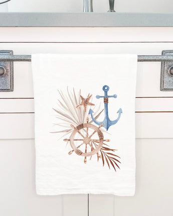 Ship Wheel Anchor - Cotton Tea Towel