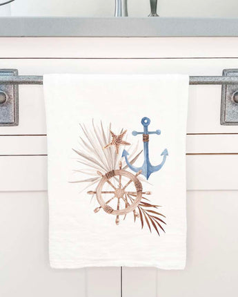 Ship Wheel Anchor - Cotton Tea Towel