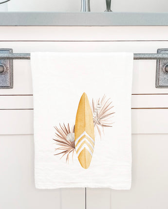 Yellow Surfboard - Cotton Tea Towel