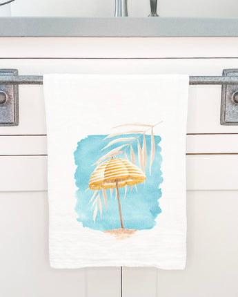 Yellow Umbrella - Cotton Tea Towel