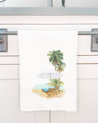 Watercolor Beach Chairs - Cotton Tea Towel