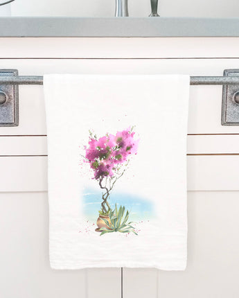 Watercolor Bougainvillea - Cotton Tea Towel