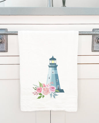 Floral Lighthouse - Cotton Tea Towel