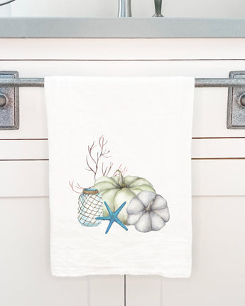 Coastal Pumpkins - Customizable Cotton Tea Towel