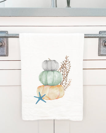 Coastal Pumpkin Stack - Cotton Tea Towel