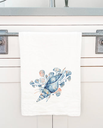 Watercolor Tulip Shell - Cotton Tea Towel