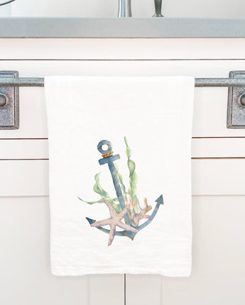 Watercolor Anchor - Cotton Tea Towel
