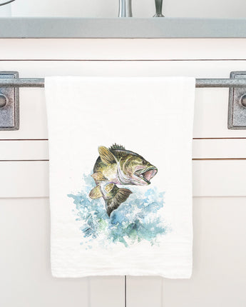 Watercolor Bass - Cotton Tea Towel