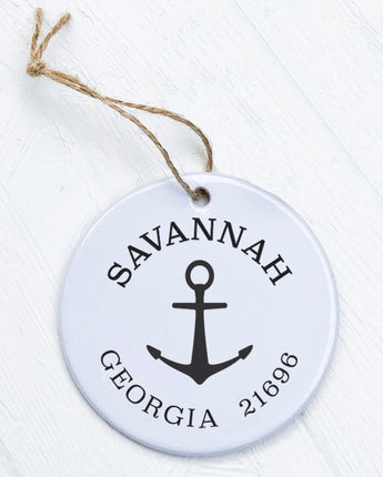 Anchor w/ City and State - Custom Ornament