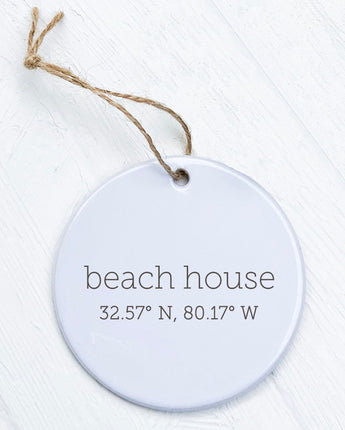 Beach House Coordinates - Ornament