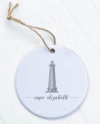 Lighthouse w/ City - Ornament