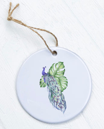 Peacock with Monstera - Ornament