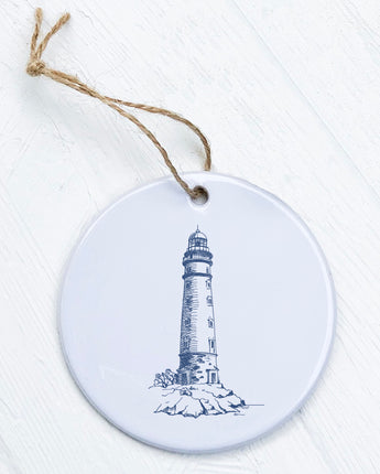 Sketched Lighthouse (Round) - Ornament