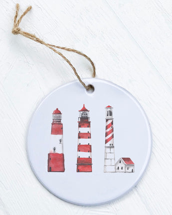 Red Lighthouses - Ornament