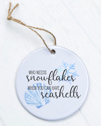 Snowflakes and Seashells - Ornament