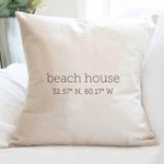Beach House Coordinates - Square Canvas Pillow