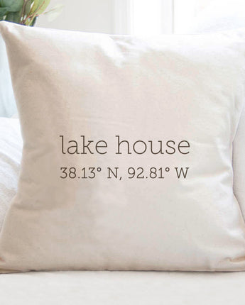 Lake House Coordinates - Square Canvas Pillow