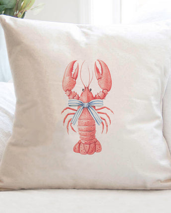 Bow-Tied Lobster - Customizable Square Canvas Pillow