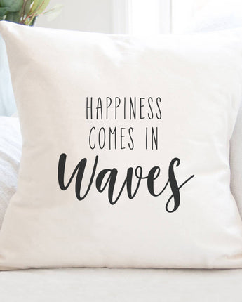 Happiness Comes in Waves - Square Canvas Pillow