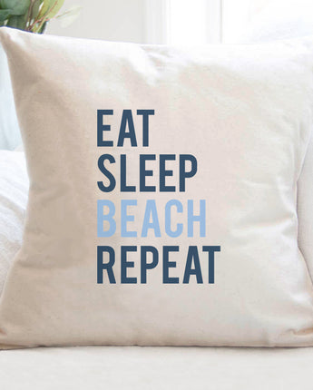 Eat Sleep Beach Repeat - Square Canvas Pillow