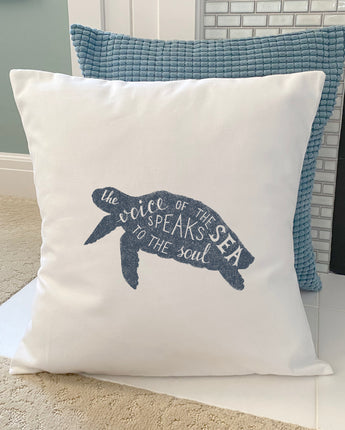 The Voice of the Sea (Turtle) - Square Canvas Pillow