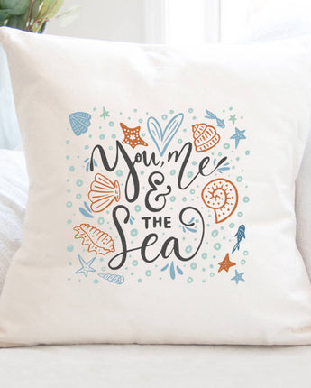 You Me and the Sea - Square Canvas Pillow
